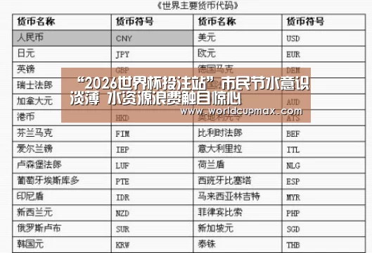 “2026世界杯投注站”市民节水意识淡薄 水资源浪费触目惊心(图3) 2026世界杯竞猜